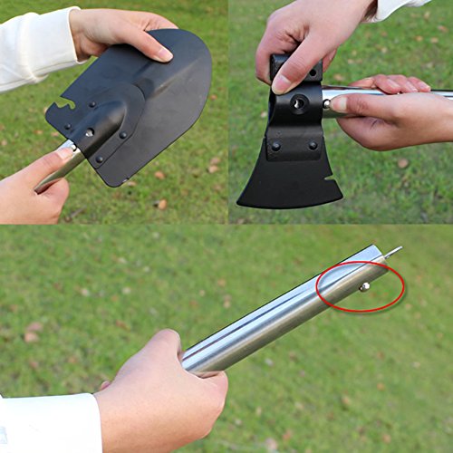 Ezyoutdoor Multitools Shovel Axe Saw Camping the Sappers Shovel folding Shovel Utilities implement for Household Hunting Survival Picnic Hiking Survival Self Defense - Thumbnail 4