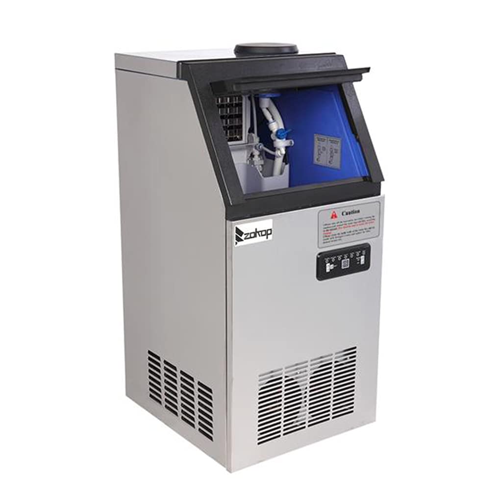Photo 1 of ***FOR PARTS***Zokop ZOKOP Commercial Ice Maker 110Lbs/24H, Stainless Steel Ice Machine with 24Lbs Ice Storage Capacity, Freestanding Under Counter ice Maker, Ideal for Home, Office, Restaurant, Bar, Coffee Shop              