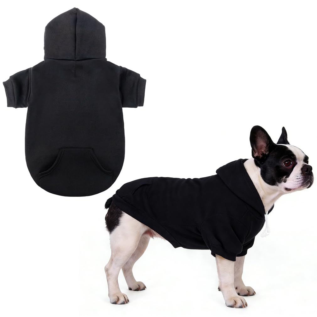 KOOLTAIL Basic Dog Hoodie - Soft and Warm Dog Jumper with Leash Hole and Pocket, Dog Winter Coat, Cold Weather Clothes Sweater for Small Medium Large Dogs Puppy Cat Boys Girls