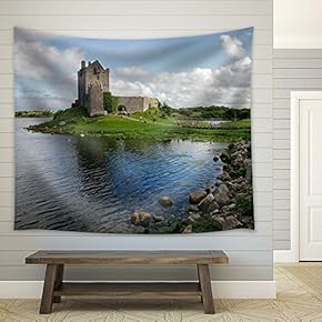 Old Castle Near a Lake - Fabric Tapestry, Home Decor - 51x60 inches