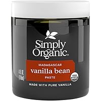 Simply Organic Vanilla Bean Paste, 4 Ounce Jar, Certified Organic, Kosher, Vegan, Non-GMO Rich Soft Paste, Warm Woody Aroma