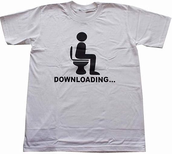 Amazon Topoi Wc トイレ Downloading パロディ プリントtシャツ キャラクターｔシャツ 男女兼用 Tシャツ カットソー 通販