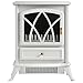 VonHaus Free Standing Electric Stove Heater Portable Home Fireplace with Log Burning Flame Effect Adjustable 1500W 16.8 x 10.8 x 20 Inches - Pale Stone Gray