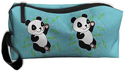 Cute Panda And Bamboo Travelling Clutch Handbag For Womens Cosmetics Case Zipper