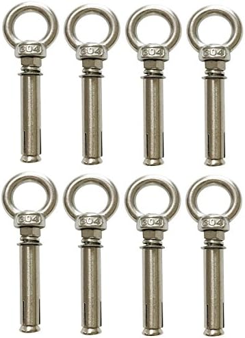 TXXMA 8-pack Ring Lifting Expansion Eyebolt High Grade Stainless Steel Screw With Ring M6