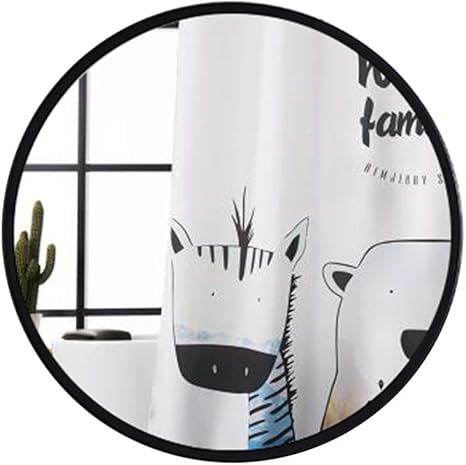 baño Espejo Redondo Colgante de Pared Espejo Decorativo Marco de Acero