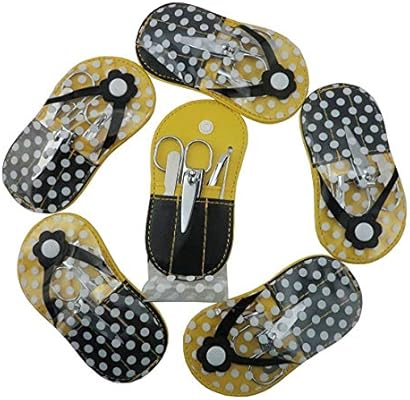yellow dot flip flops