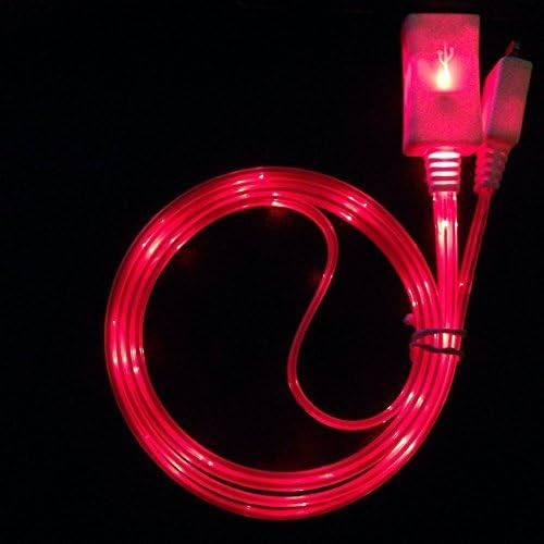 ZMD 2 Packs! LED Micro Usb Charger Cable Glowing Micro Usb Cable Luminous Micro USB led charger cable for Samsung galaxy s7 s6 edge ,LG ,HTC,SONY XPERIA (Red)