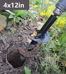 TCBWFY Auger Drill Bit 4x12inch Garden Plant Flower