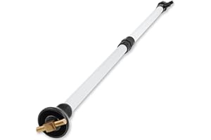 Gzlozak RV Holding Tank Swivel Stik Rinser, 32" RV Black Tank Cleaning Wand with Shut-Off Valve for Flushes Stubborn Waste Deposits and Combats Odors with Flexible Rotary Nozzle