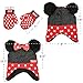 Disney Toddler Girls Minnie Mouse Polka Dot Hat and Mitten Cold Weather Set, Age 2-5,Black, Red,One Size