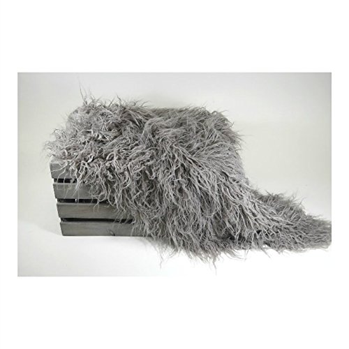 Faux Fur Basket Stuffer - Newborn Baby Girl Custom Photo Props - Ash Gray Flokati Rug Photography