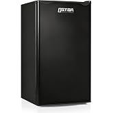 OSTBA 3.2 Cu.Ft Mini Fridge with Freezer, Single Door Compact Refrigerator | Adjustable Thermostat, 7-Level Thermostat, Low Noise, Reversible Door, Small Refrigerator for Dorm, Bedroom, Office