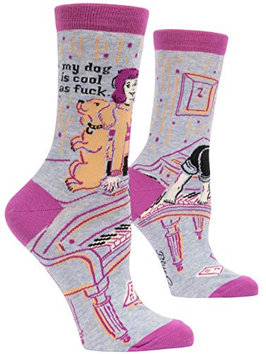 Blue Q My Dog Is Cool As Fuck Crew Socks Shoe