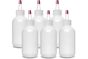 ljdeals 2 oz Plastic Squeeze Bottles with Yorker Caps, for condiments, hair color, glues, paints, craft, sauce and more…Pack of 6, BPA Free, Made in USA