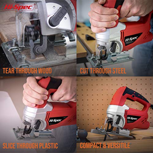 Hi-Spec 600W Stichsäge mit Blattschnellwechselmechanismus, per Daumenrad verstellbare Geschwindigkeit, einrastbar für… – Bild 7