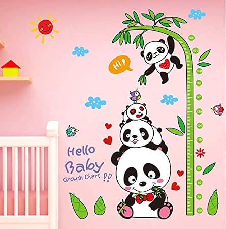 Dessin Animé De Hauteur Autocollant Panda Bébé Mesure De