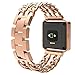 Wearlizer Compatible Fitbit Blaze Band Small Large Women Rose Gold, Lux Replacement Metal Bands Metal Frame Fitbit Blaze - Rose Gold