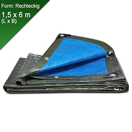 designfun GEWEBEPLANE DUNKELGRÜN MIT ÖSEN 1,5 x 6 METER