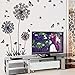 Ussore Wall Sticker Dandelion Butterfly Stickers Removable Mural PVC Creative Home Decor Removable For Kids Home Living Room House Bedroom Bathroom Kitchen Office Home Decoration