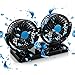 Dual Head Clip Car Fan - 12V DC Electric 2 Speed Fans, Quiet Strong Dashboard Cooling Fan for Sedan SUV RV Boat Auto Vehicles or Home - Effectively Blow Out Hot Air, Smoke, Odors, Defrost primary