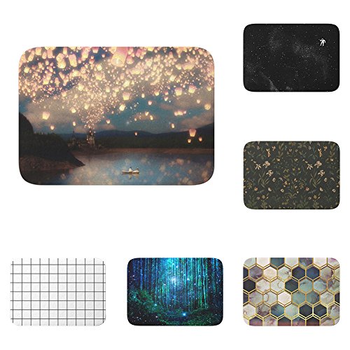 yanQxIzbiu Super Soft Indoor Rugs Living Room Carpets Sky Lantern Galaxy Flower Bathroom Rug Non-Slip Bath Shower Carpet Floor Mat - 6#