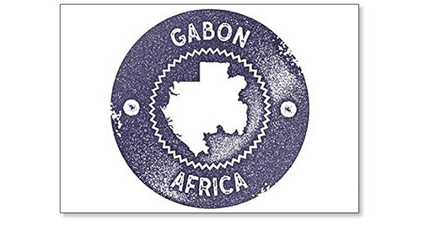 Sello vintage de mapa de Gabón. Imán para nevera con ...