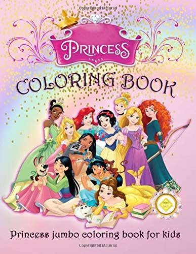 Princess Coloring Book: Princess Jumbo Coloring Book For Kids