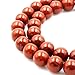 BRCbeads Natural Red Jasper Gemstone Round Loose Beads 10mm Approxi 15.5 inch 38pcs 1 Strand per Bag for Jewelry Making