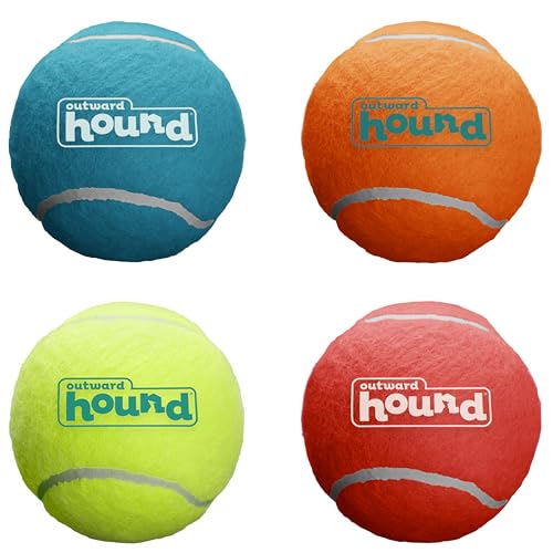 Outward Hound Squeaker Ballz – Squeaky Tennis Balls for Dogs 50 lbs and Over, I…