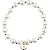 RGBB Pearl Initial Bracelet for Women Delicate Beaded Letter Bracelet Bridal Shower Gift, Wedding Party Jewelry, Birthday Present for Her