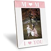 FGTJZFGJ Mom Gift, Mom I Love You Picture Frame, Fitting a 4 x 6 Inch Photo, Display on Table Top Desk, Mother Wooden Picture Frame, Mother Birthday Gift From Son Daughter