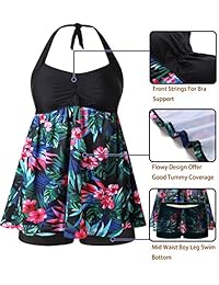 Sandsuced Traje de baño de dos piezas para dama, talla grande