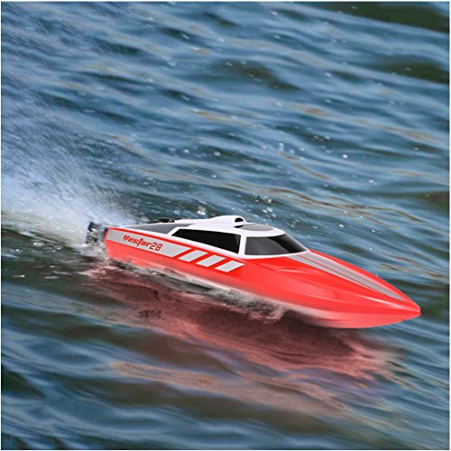 ALLCACA RC Boats 30KM/H High Speed 2.4Ghz Radio Controlled Boats Electric Racing RC Ship for Lakes,Pools and Outdoor Adventure - Thumbnail 4