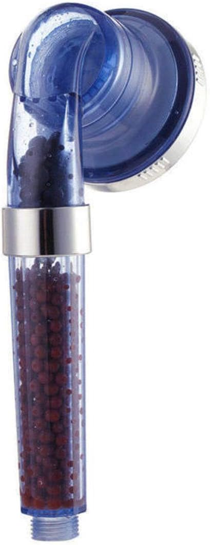 Yuniroom Ionic Shower Heads Handheld Water Saving 3 Modes Massage Jet Rainfall Adjustable Filter Showerhead for Hard Water Low Water Pressure (Color : Blue)
