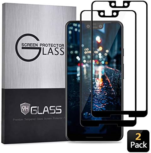 Google Pixel 3 XL Screen Protector,(2 Pack) Case-Friendly Tempered Glass,Full Adhesive,Anti-Bubble,Anti-Scratch,9H Hardness Clear Film for Google Pixel 3 XL(Newest Version) (Not for Pixel 3) (Black)