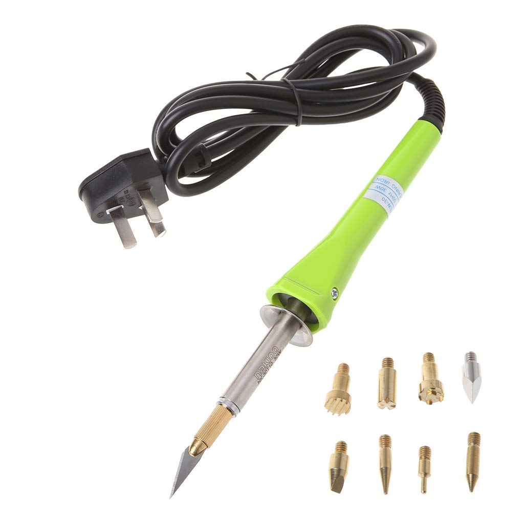 jigang 9pcs Profesional Wood Burning Pen Kit Set Hobby Crafts Pyrography Soldering Solder Iron Woodburning Pencil Tips 30W
