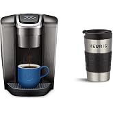 Keurig K-Elite Single-Serve K-Cup Pod Coffee Maker, Brushed Slate, 12 oz. Brew Size &amp; Travel Mug Fits K-Cup Pod Coffee Maker, 1 Count (Pack of 1), Stainless Steel