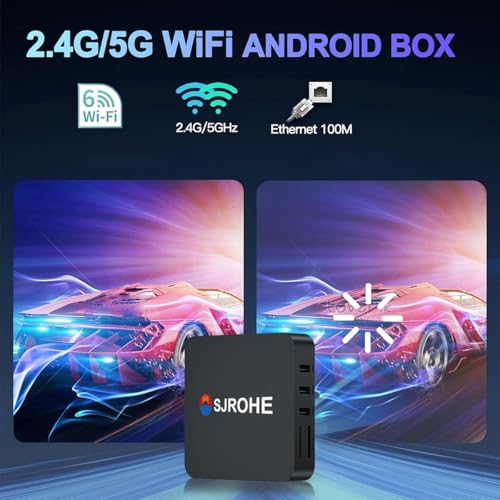 BJLBOJEY TV Box,Android TV Box con 4GB RAM 32GB ROM, TV Box 4K con Android 13.0, 2.4/5G Doble WiFi,HDR10+,Control Remoto IR