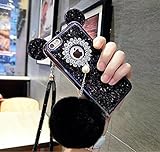 iPhone 7 Plus Mouse Ears Case,iPhone 7 Plus Rabbit Fur Ball Case,Luxury Bling Glitter Mouse Ears Rabbit Fur Ball Phone Case Cover For iPhone 7 Plus 5.5 inch