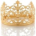 DECHOUS Vintage Gold Crown Cake Topper – 5 Inch Diameter, Matted Gold King Crown For Birthdays, Weddings & Parties - View #9