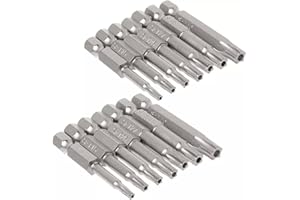 LALOCAPEYO 2 Set of 7Pcs 5 Point Torx Security Bits Magnetic 5 Point Star Tamper Proof Bit Set 1/4" Hex Shank 5 Sided Torx Sc