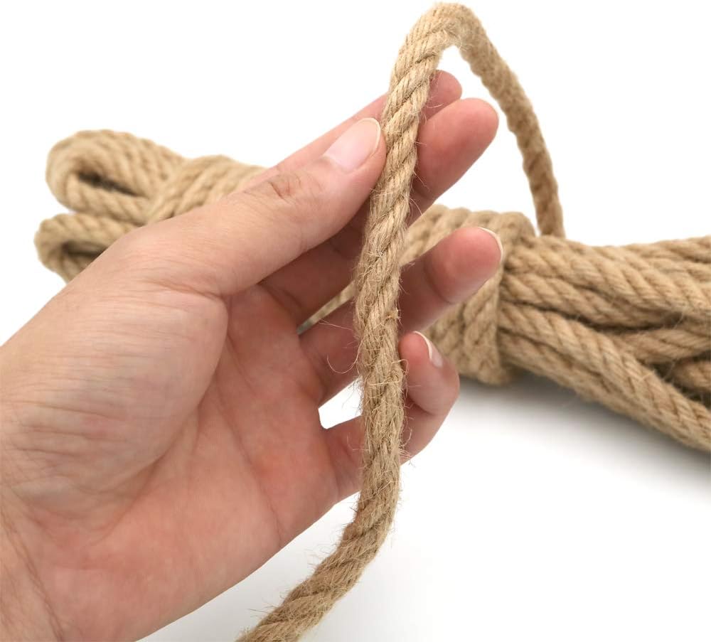 KINGLAKE 8mm Thick Garden Jute Rope String 4-Ply 10 m Strong Hemp Rope Cord Art Craft Twine For Gift Packing Gardening Bundling - Image 4