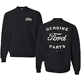 Wild Bobby Vintage Distressed Genuine Ford Parts Cars and Trucks Front and Back Unisex Crewneck Graphic Sweatshirt