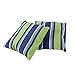 Inspired Home Living 2 Pack 15x15 Pillow Cushions - Blue and Green Striped - Best Used for Hammocks, Hammock Chairs, Patio Swings - Indoor and Outdoor (45x45cm)