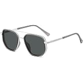 SOJOS Retro Polarized Aviator Sunglasses for Women Men Trendy Square Shades | Tangle Free Cute Sunnies Lightweight Stylish Durable UV400 Protection,Driving,Fishing,Beach Daily Wear SJ2754B