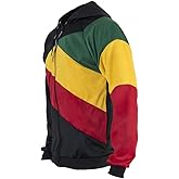 JL Sport Jamaican Reggae 3 Coloured Striped Hooded Capoeira Zip-up Jacket Tracksuit M Multicoloured