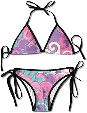 Colourful Clouds Women's Triangle Bikini Swimsuits Summer Beach Bikini