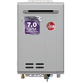Rheem RTG Series 7.0 GPM Liquid Propane Tankless Water Heater Outdoor | 160,000 BTUs High Efficiency On Demand, Continuous Hot Water | Non-Condensing