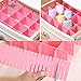 ShineMe Drawer Dividers 8pcs Adjustable Plastic Divider Household Storage Thickening Sub-Grid Finishing Shelves for Home Tidy Closet Stationary Makeup Socks Underwear Scarves Organizer (Pink)